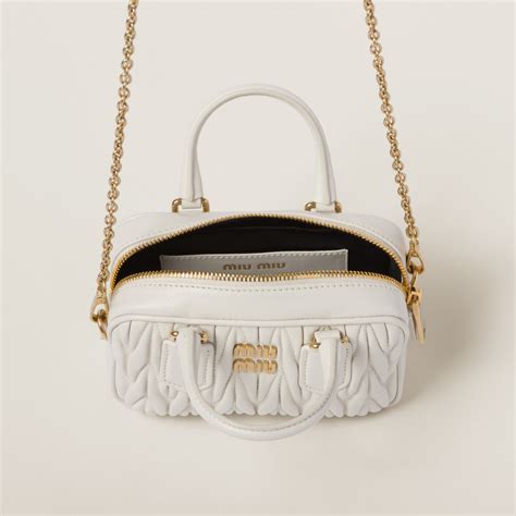 White Matelassé Nappa Leather Micro Bag 